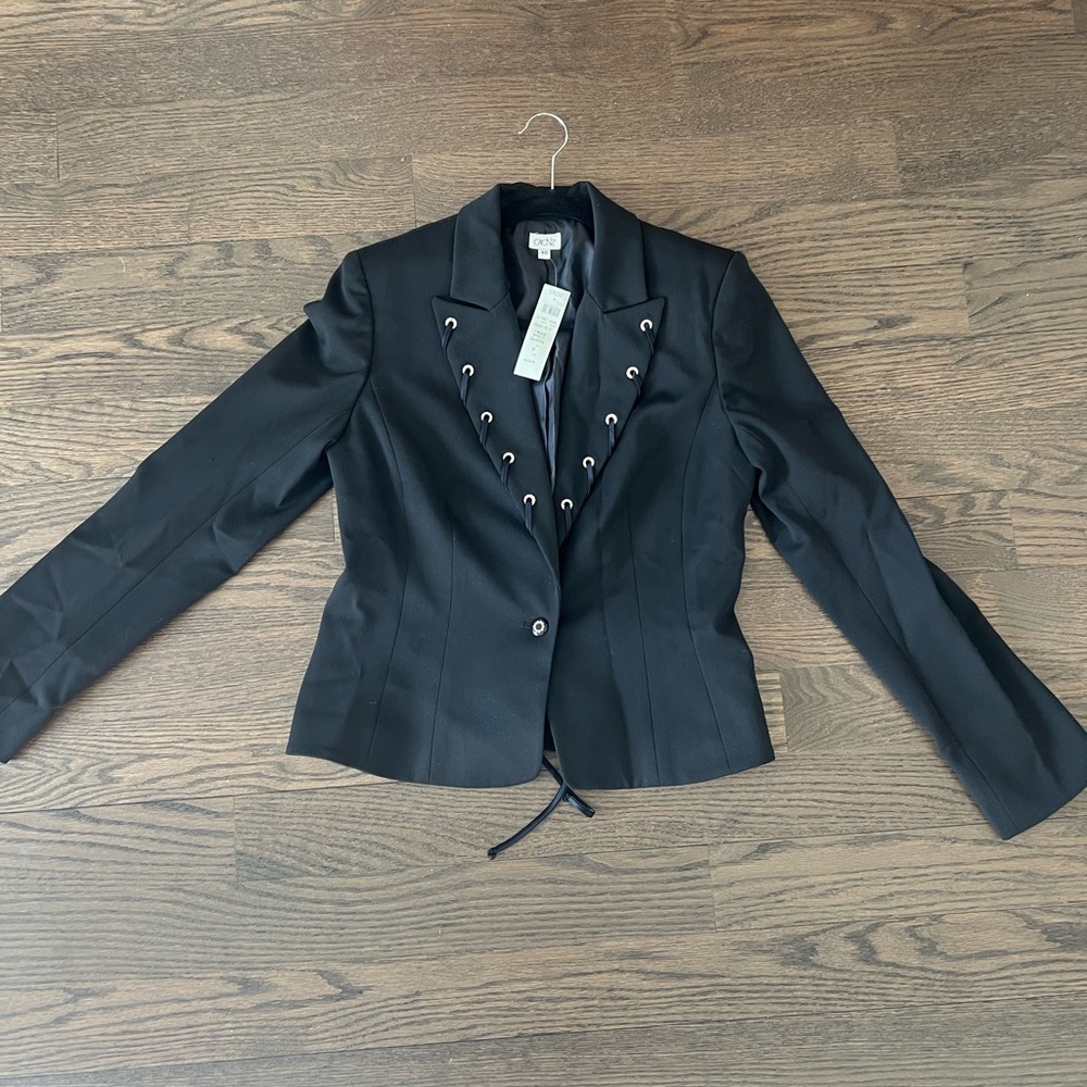 NWT Cache Black novelty Lace-Up Corset Blazer size 10